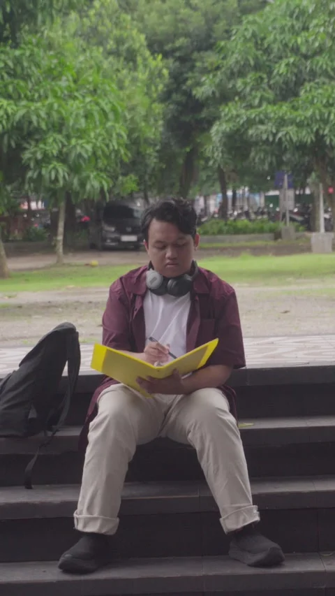 Person in Campus Stock Footage 329844261