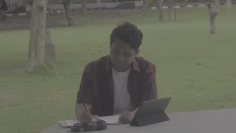 Person in Campus Stock Footage 329844455