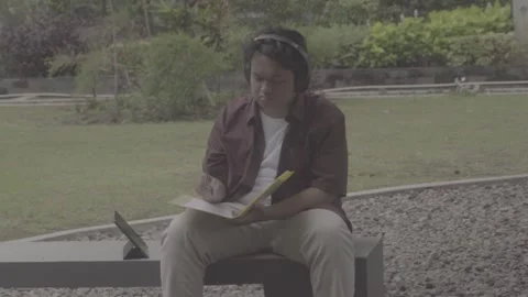 Person in Campus Stock Footage 329844479