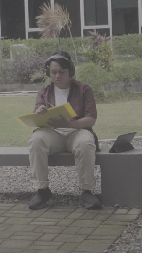 Person in Campus Stock Footage 329844787