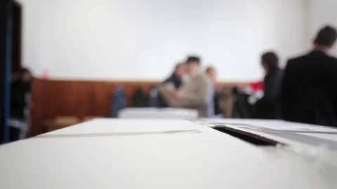 Person casting a ballot at voting station Stock Footage 70807329