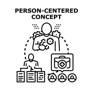 Person centered approach demonstrating individual focused concept Stock Illustration