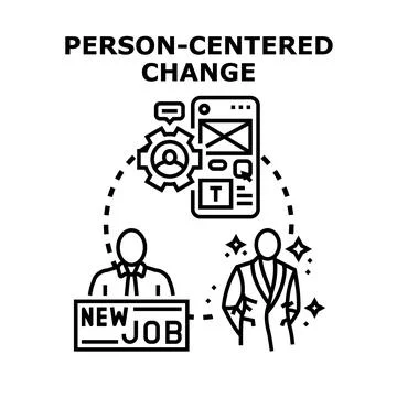 Person centered change concept promoting individual development 스톡 일러스트