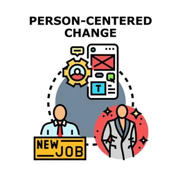 Person centered change concept promoting individual development Stock Illustration
