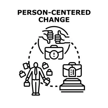 Person centered change vector art concept illustration Illustrazione stock