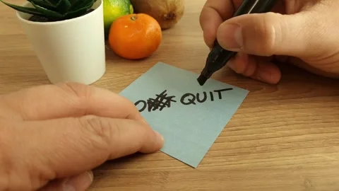Person changing text don`t quit into do ... | Stock Video | Pond5