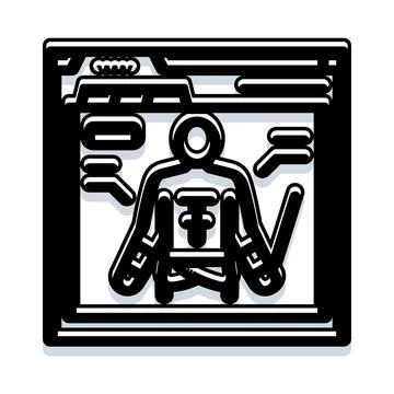 Person character model in game development interface icon Stock Illustration