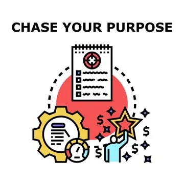 Person chasing purpose achieving goals and success Stock Illustration