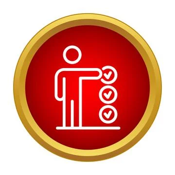 Person checking off completed tasks on a list Stock Illustration
