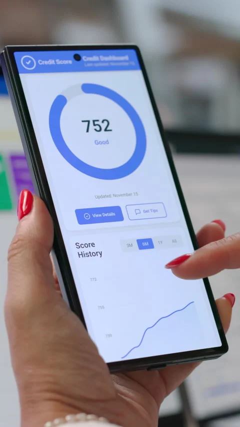 Person Checking Credit Score Report Stock Footage 343881026