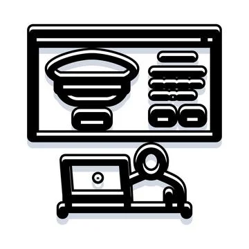 Person checking data analysis dashboard on computer 스톡 일러스트