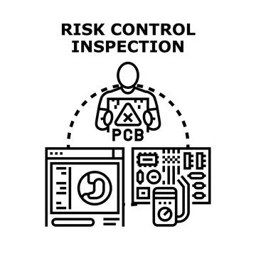 Person checking electronic circuit for hazards and control Stock Illustration