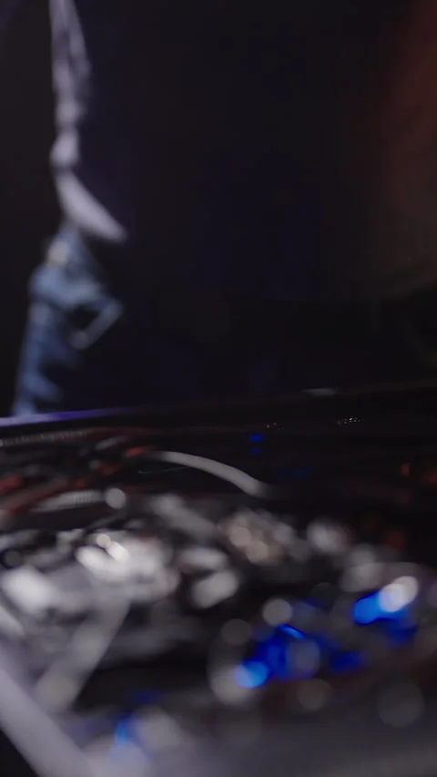 Person checking gaming computer fail cable management Stock Footage 324133486