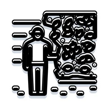 Person checking inventory and managing warehouse logistics イラスト素材