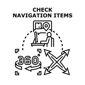 Person checking navigation items and expanding digital content Stock Illustration