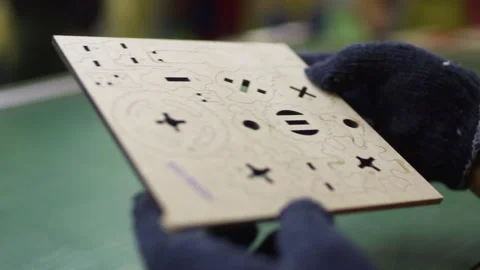 Person checking out jigsaw Stock Footage 295343064