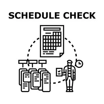 Person checking schedule managing tasks and planning work Stock Illustration