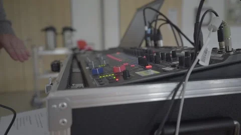 Person Checking Soundboard for Live Usage Stock Footage 203918207
