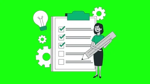 Person with a checklist job Stock Footage 291691999