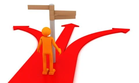 Person chooses the path Stock Illustration