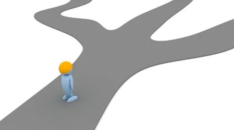 Person chooses the path Stock Illustration