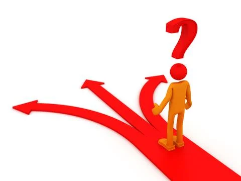 Person chooses the path Stock Illustration