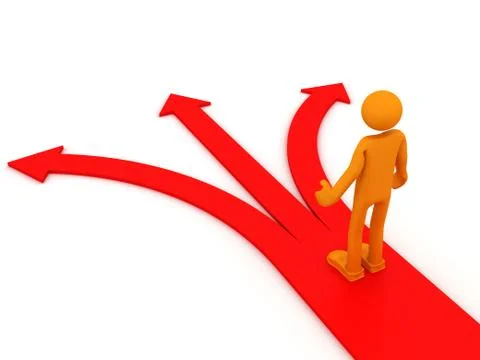 Person chooses the path Stock Illustration
