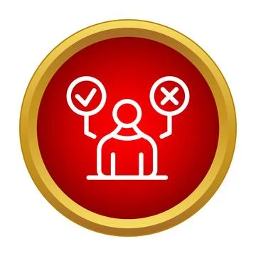 Person choosing between right and wrong decision Stock Illustration