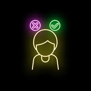 Person choosing between right and wrong options Ilustração Stock
