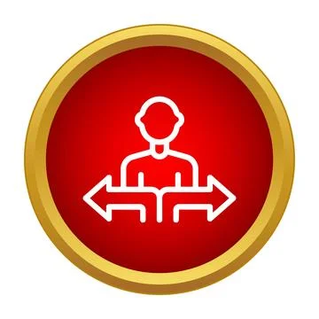 Person choosing direction, making a strategic decision Stock Illustration