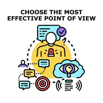 Person choosing effective point of view strategy 스톡 일러스트
