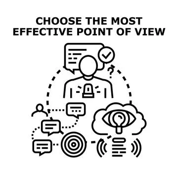 Person choosing effective point of view strategy 스톡 일러스트