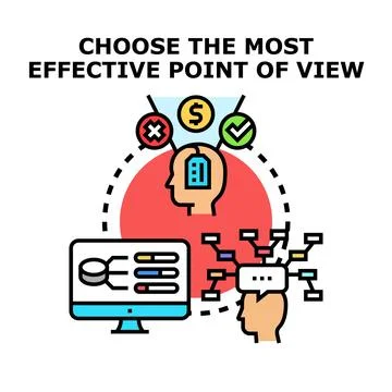 Person choosing effective point of view for decision making イラスト素材