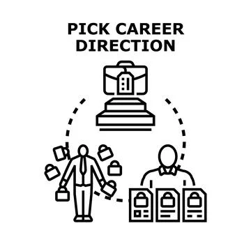 Person choosing future career path and job direction Stock Illustration