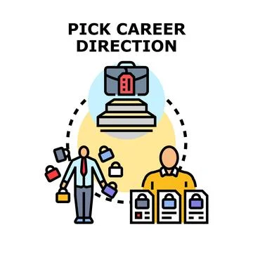 Person choosing future career path and job direction Stock Illustration