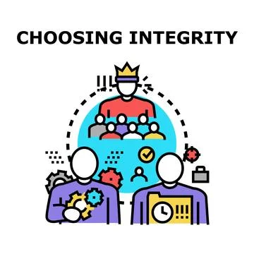 Person choosing integrity path over corrupt leadership concept Stock Illustration