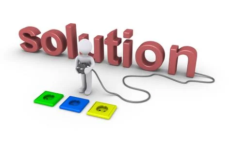 Person choosing socket for solution Stock Illustration