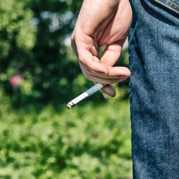 Person with a Cigarette Foto stock