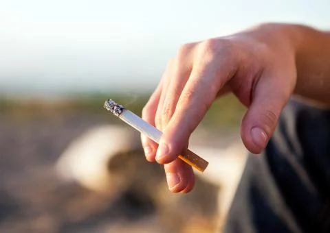 Person with a Cigarette Stock Photos
