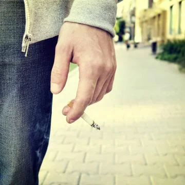 Person with Cigarette Foto stock