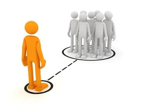 Person is in a circle Stock Illustration