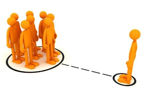 Person is in a circle Stock Illustration