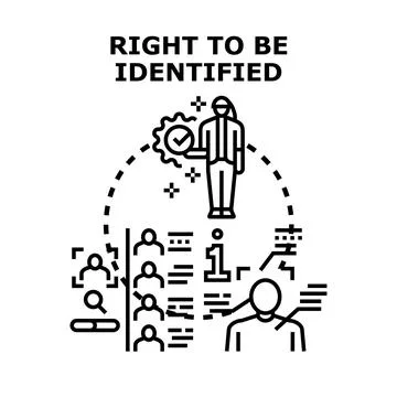 Person claiming right to be identified concept Stock Illustration