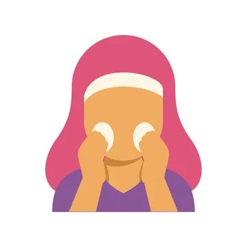 Person cleaning face with cotton pads icon Stock Illustration