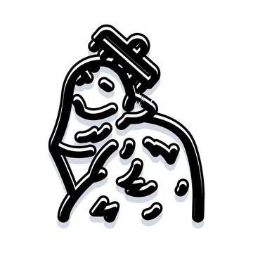 Person cleansing body using a streaming shower Stock Illustration