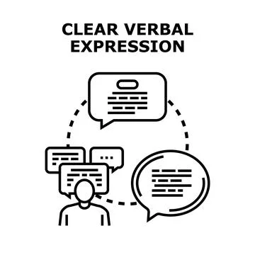 Person clearly expressing thoughts and sharing communication ideas Stock Illustration