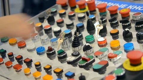 A person clicks pushing on the control panel buttons Stock Footage 88209920