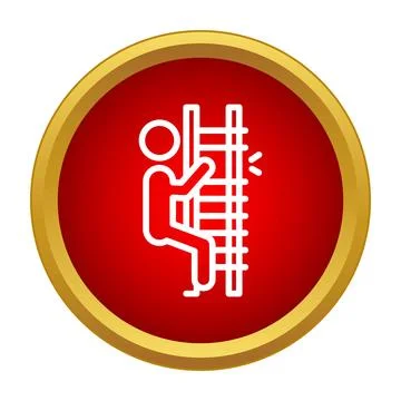 Person climbing a ladder icon for progress concept Stock Illustration