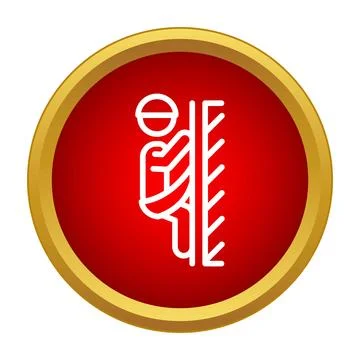Person climbing wall obstacle training red icon Stock Illustration