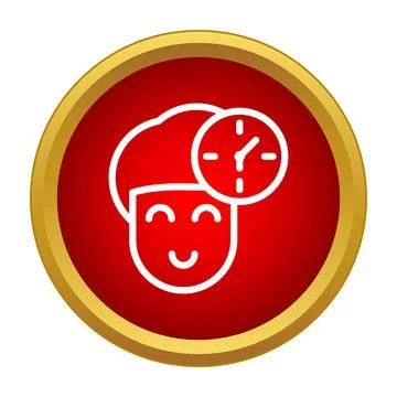 Person clock icon representing time management and scheduling Stock Illustration